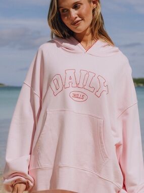 Daily Drills Cupid Pink Logo Stitch Hoodie M/L
